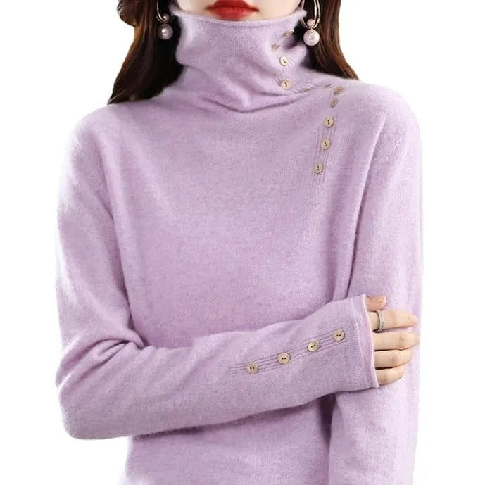 Slim fit knitted bottoming shirt in camel colour with 3D pattern and short 40cm length