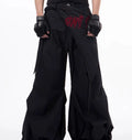Boy's wide-leg summer pants in Korean style, shown in black and grey colour options.