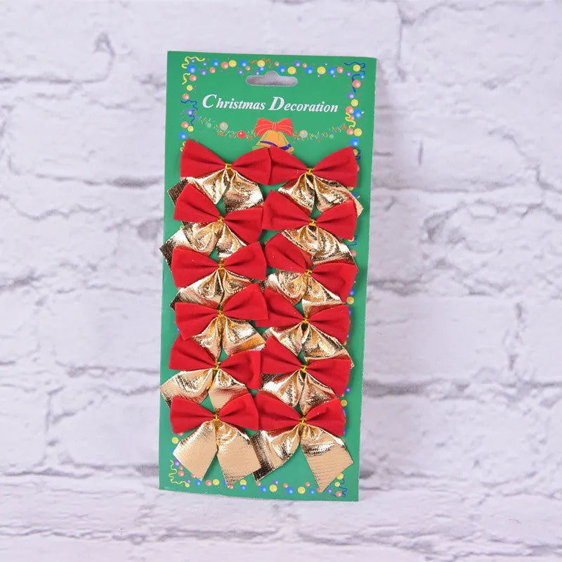 5cm red gold silver polyester Christmas tree decoration bow