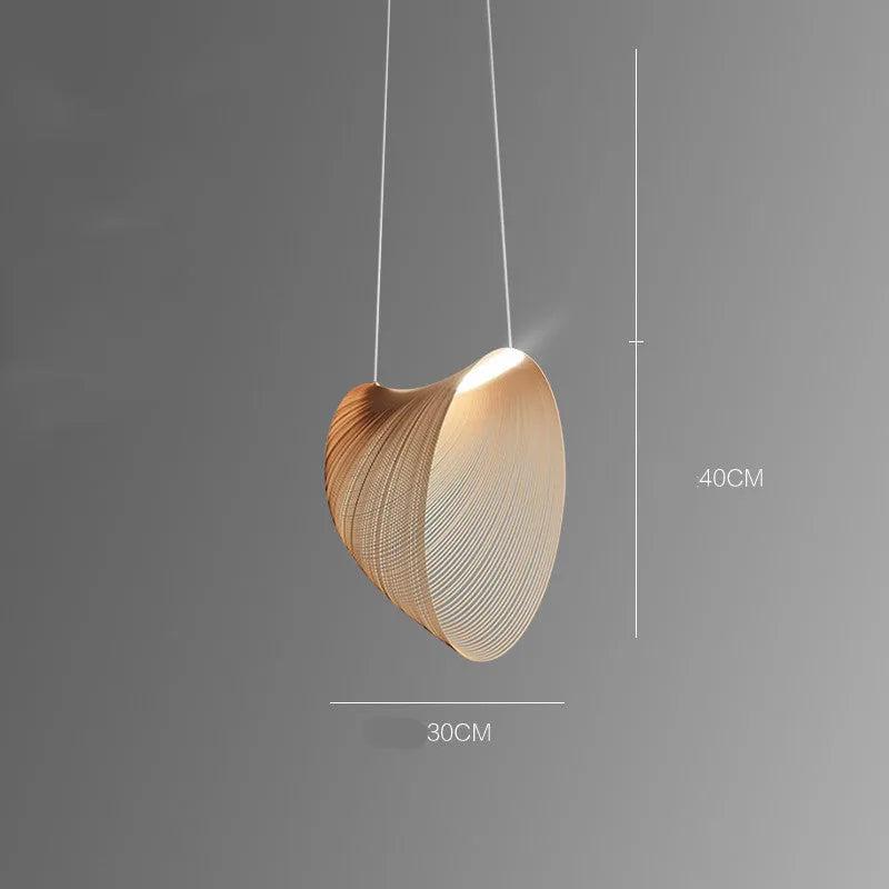 Nordic modern simple wooden LED chandelier with PMMA lampshade for dining room table