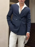 Men's striped double breasted blazer jacket in regular fit with classic design