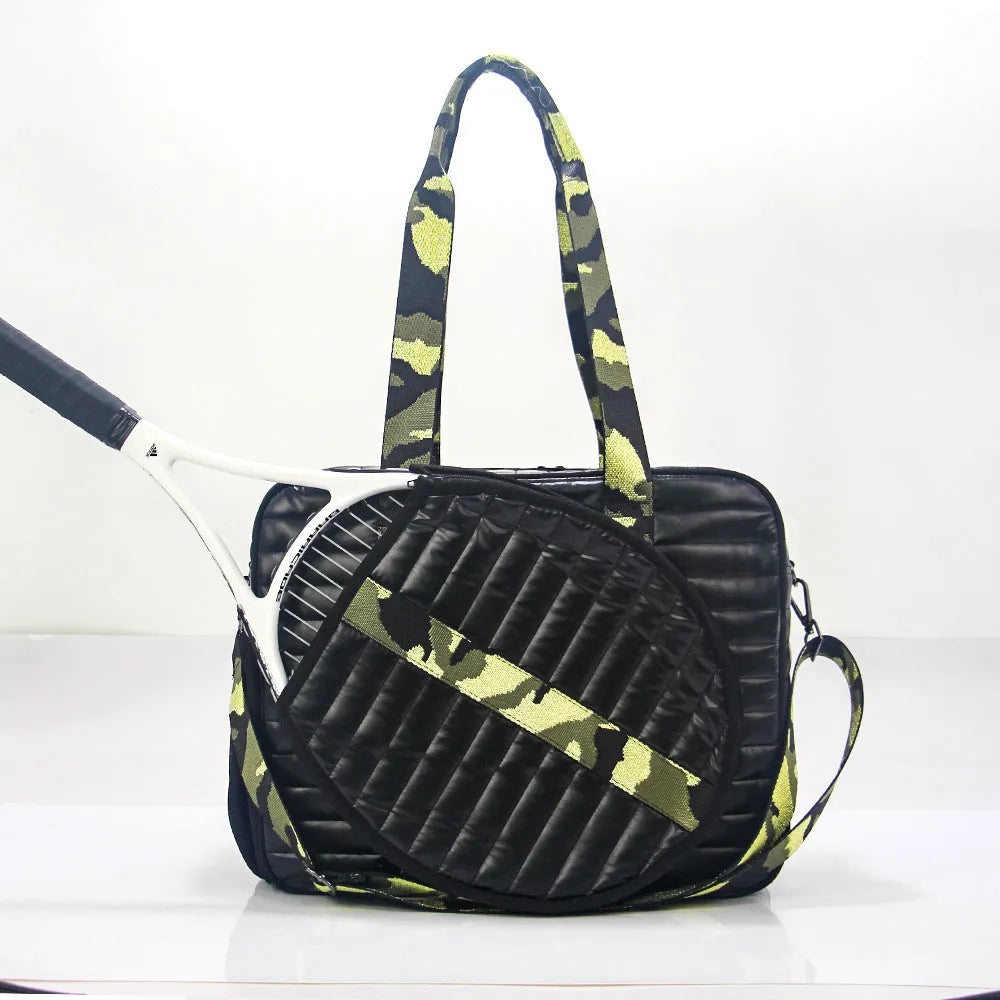 Fashion striped diving cloth tennis pack in horizontal square shape with single shoulder strap, available in multiple colours