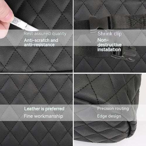 Car interior hanging storage bag organiser in black colour with 25x25x8 cm dimensions