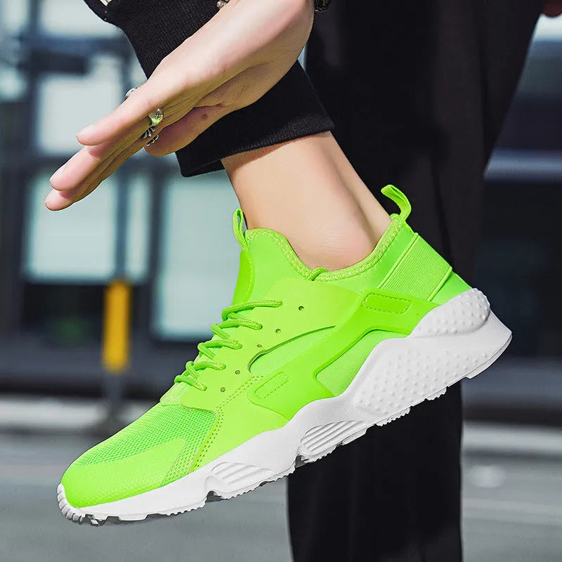 Men's low-top mesh casual shoes with cross shoulder straps and lace-up closure