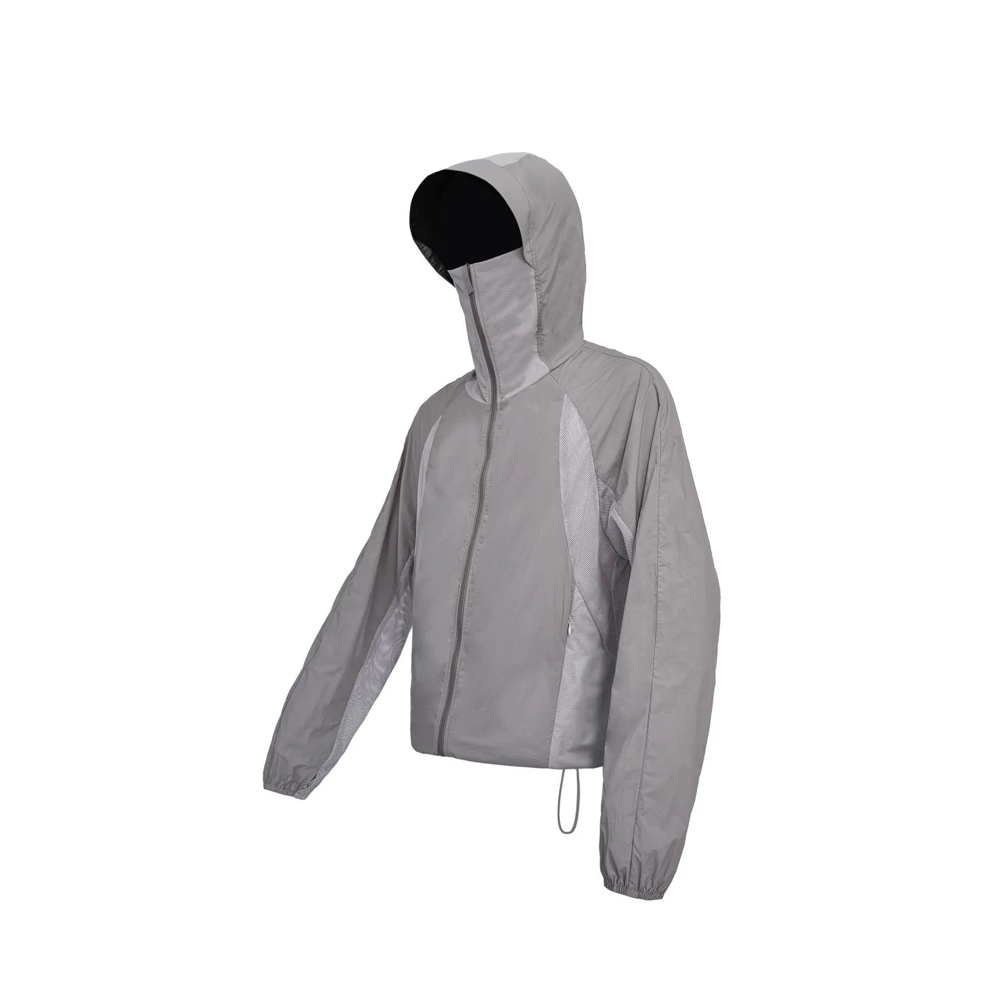 Mesh stitching sun protective clothing in desert brown colour showing ventilation design and regular length cut