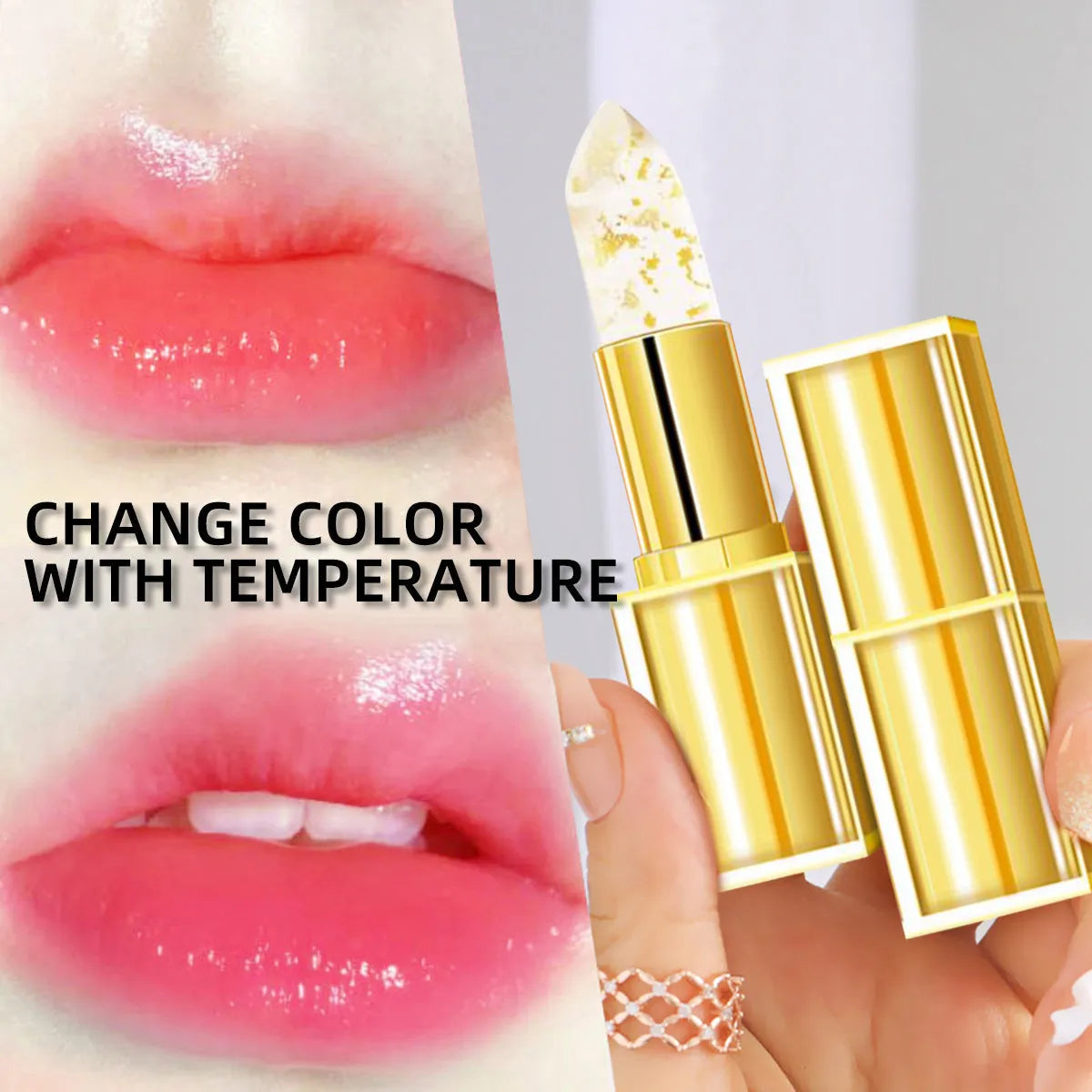 Anti-smudge gilding warm colour-changing lipstick in YB1001 formula with 3.5g content