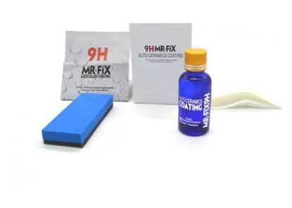 30ml car liquid ceramic coat with 9H hardness and hydrophobic glass coating, includes sponge and cloth