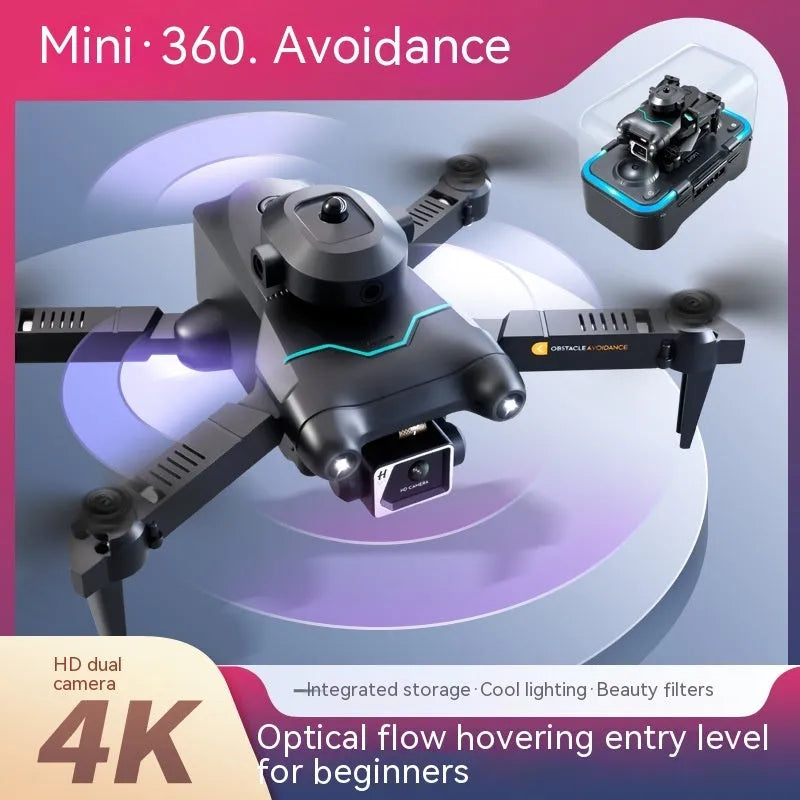 Black S96 quadcopter drone with obstacle avoidance system and 4K camera for indoor training