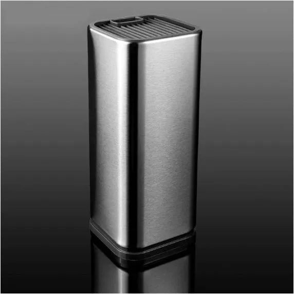 Stainless steel kitchen tool holder with 8 inch knife organiser and detachable storage bucket in black colour