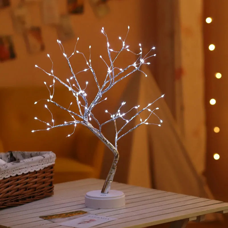Christmas tree light with touch control, 108 LED firefly lights, USB powered decoration