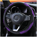 Carbon fibre sports steering wheel cover with elastic band for 38cm sedan wheels