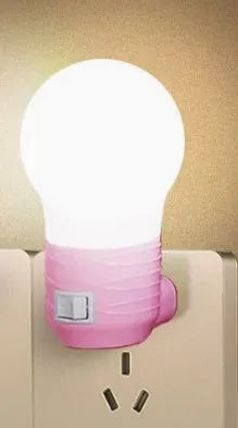 White round plug-in bedside baby night feeding lamp with compact dimensions