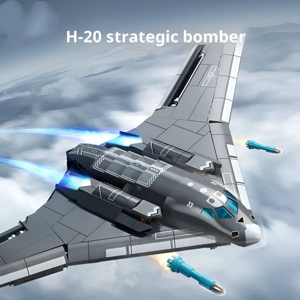 Baby SEMP 202272 Military Series Bomb 20 strategic bomber building block model in colour box packaging
