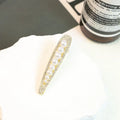 Pearl front duck barrette with alloy electroplated finish in black vintage pearl style