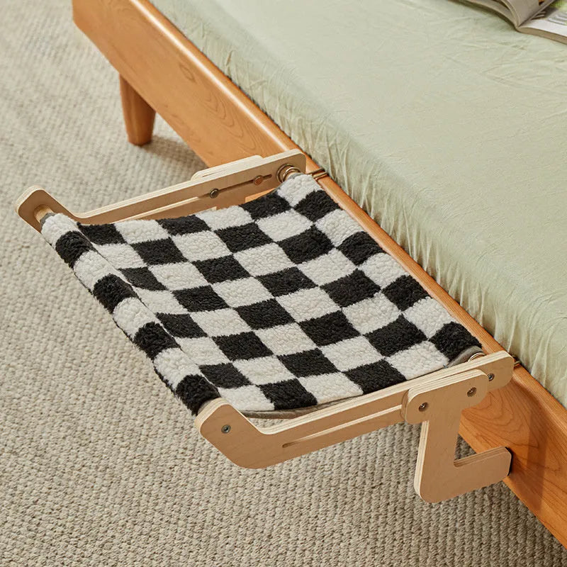 Soft hanging cat hammock bed on a windowsill, available in multiple colours