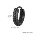Black stainless steel earrings with snake pattern design for hip hop and punk jewellery styles