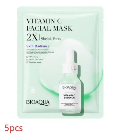 Collagen and Hyaluronic Acid facial sheet mask set with 30g gel formula on white background