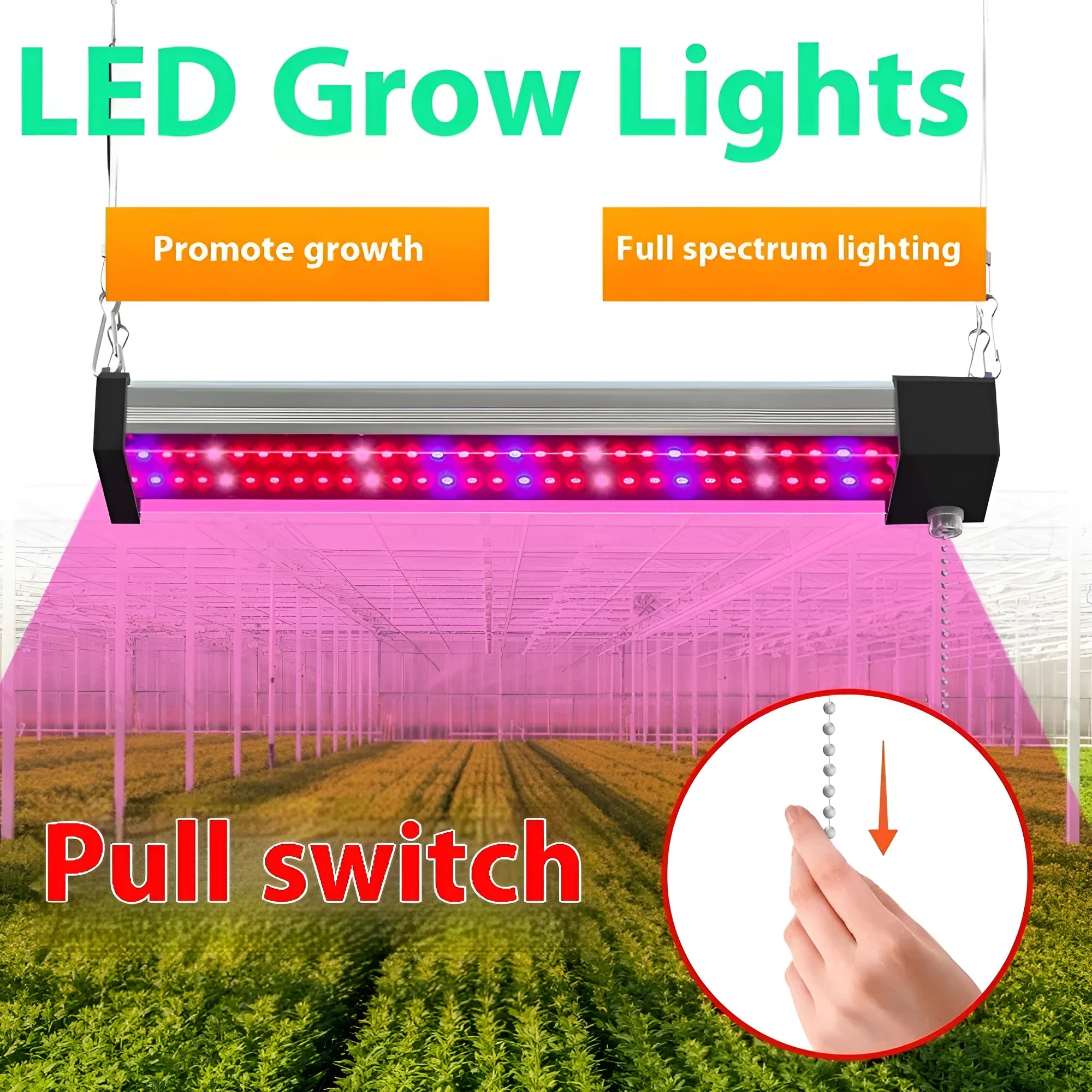 Full spectrum LED grow light bar with 384 lamp beads for indoor succulent and hydroponic plants, PC shell, UK plug