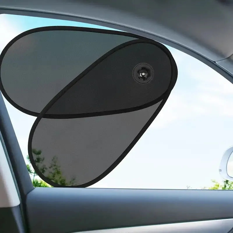 Breathable adjustable car side window sunshade with suction cups for baby sun protection