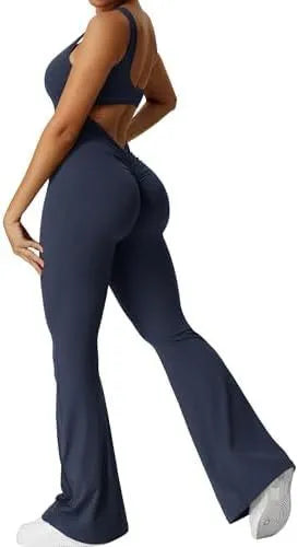 Women's sleeveless polyester yoga jumpsuit in various colours