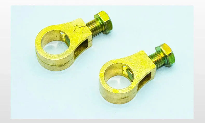 Copper battery connection clip with brass screws for car battery terminals