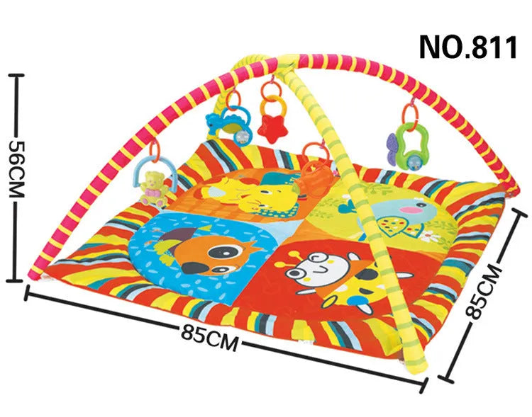 Velvet baby gymnastic rack game blanket with animal pattern crawling carpet for teenagers