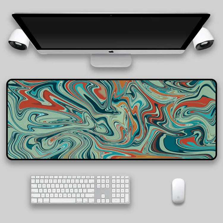 Non-slip rubber cloth mouse pad with thermal transfer print, available in custom sizes 300x600mm to 400x900mm, for desk use
