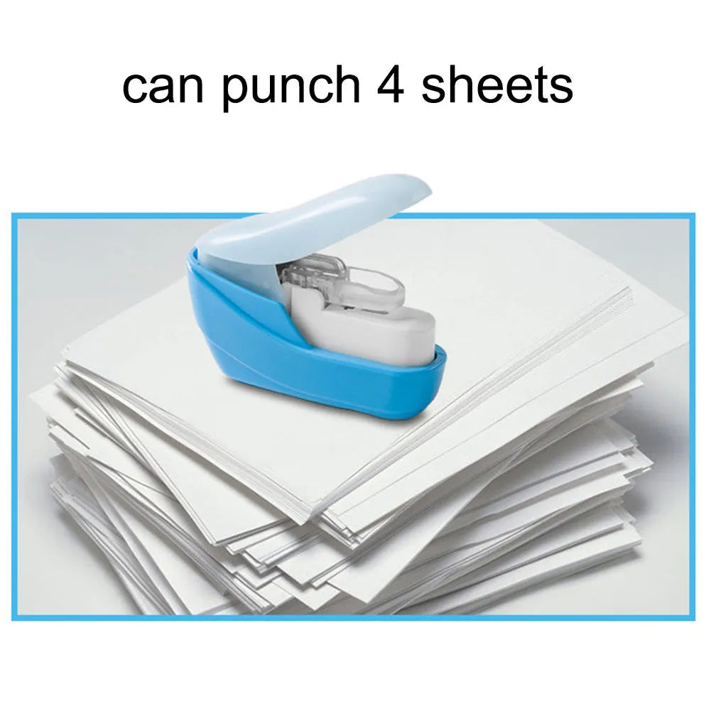 Stapler-Free Stapler ABS Plastic Embossed Binder for Home Office School Use Compact Paper Fastener Up to 8 Sheets Eco-Friendly No Need for Staples Random Colour