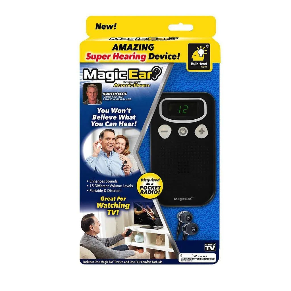 Digital display personal hearing amplifier with background noise reduction in brilliant colour
