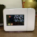 Compact plastic home electronic clock with USB cable in black, dimensions 16 by 6 by 12 centimetres