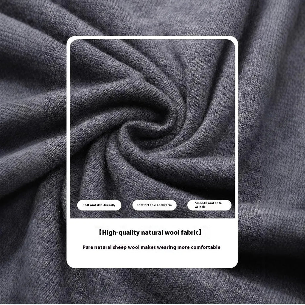 Men's multi-colour wool pullover jumper in regular fit for autumn winter business casual wear