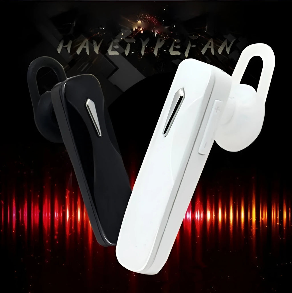 M163 car Bluetooth headset in black and white colour options with ear piece and control buttons