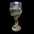 Chinese dragon design 3D stainless steel red wine glass with 200ml capacity in gold colour
