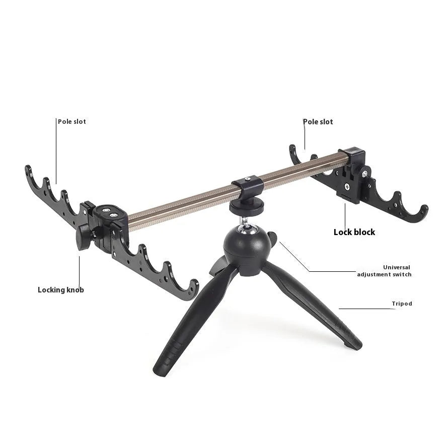 Aluminium alloy triangle ice fishing rod holder bracket for small fishing rods