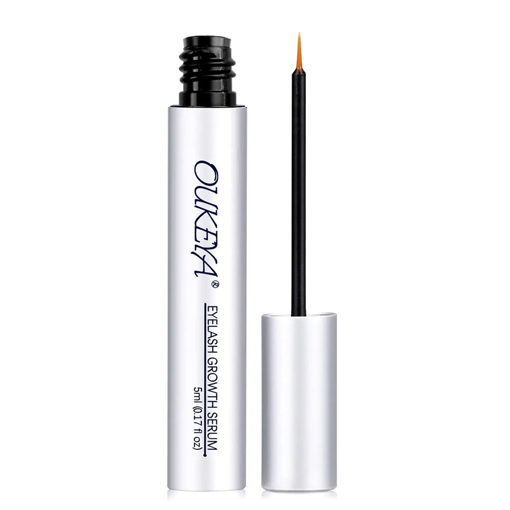 Silver 5ml bottle of eyelash growth essence for gentle repair and longer thicker lashes