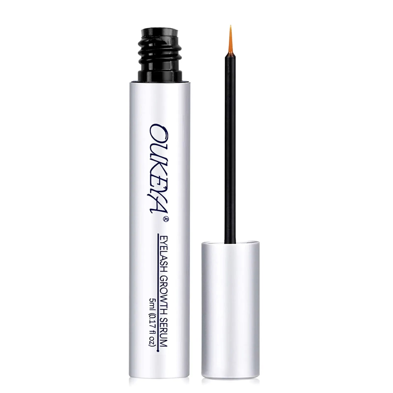 Silver 5ml bottle of eyelash growth essence for gentle repair and longer thicker lashes