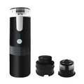 Black portable wireless electric coffee maker with 170ml water tank and USB charging cable