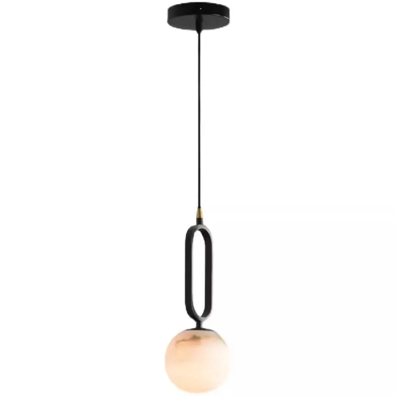 Nordic creative marble and copper wall light in black finish 15cm size for living room