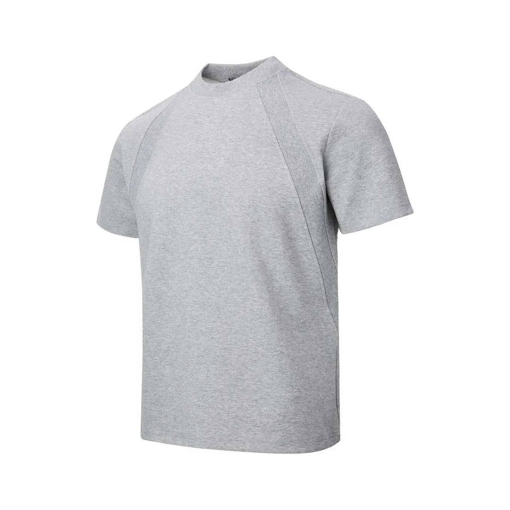 Men's loose fit black short sleeve t-shirt with textured air layer stitching detail