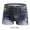 Cotton men's body sculpting boxer briefs in light blue with breathable knit and hip lift design