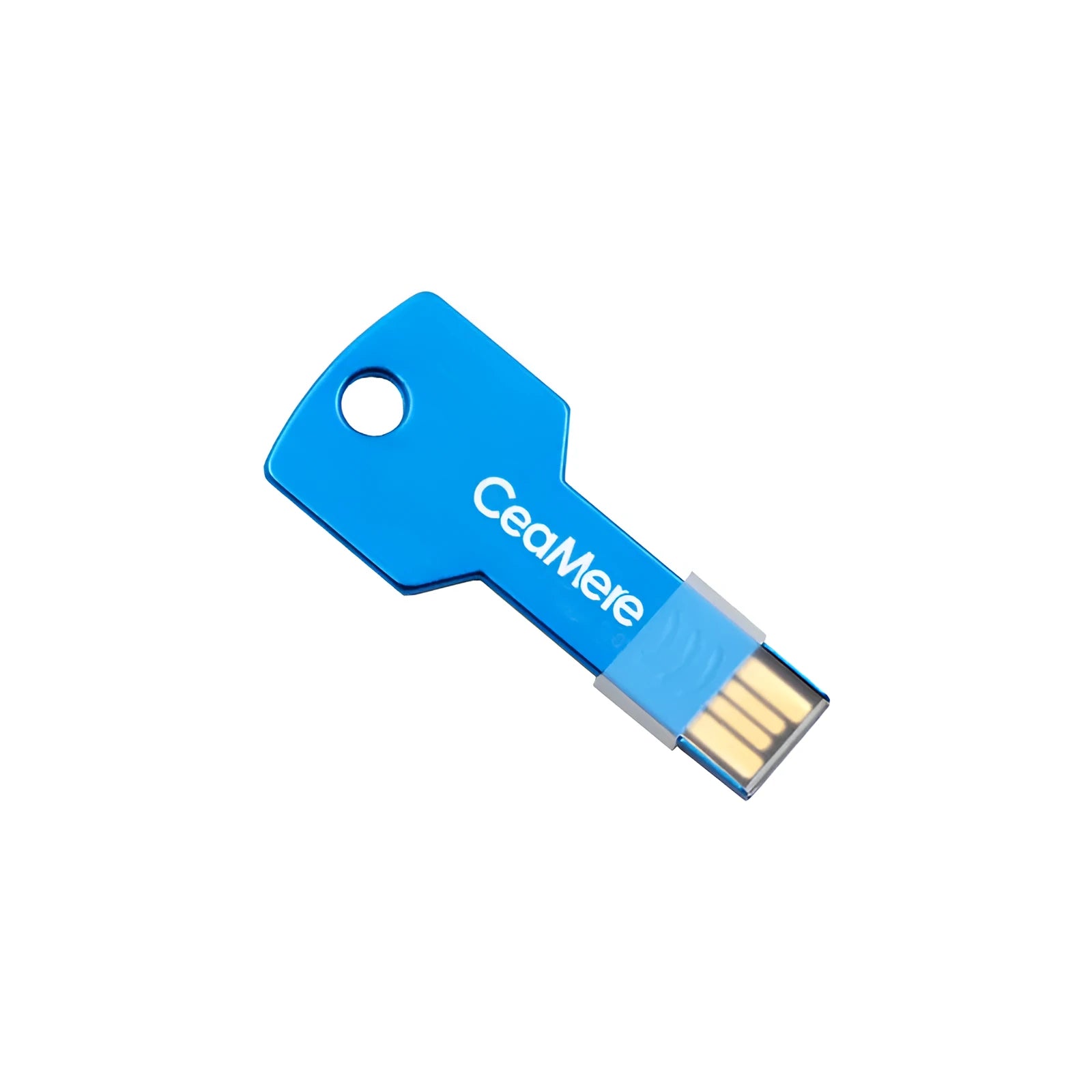 Metal key-shaped USB 2.0 flash drive in black, compact design for portable data storage