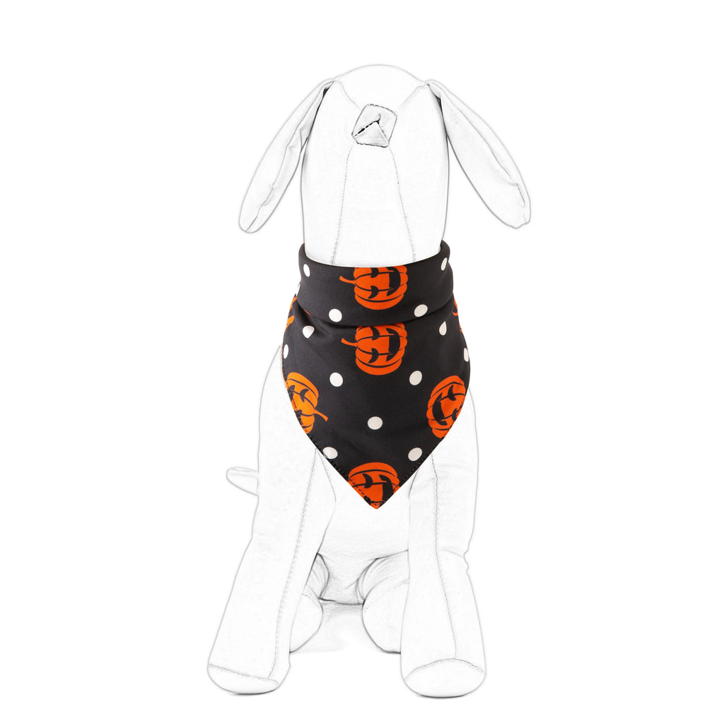 Halloween pet saliva towel with ghost print on cotton fabric, 48x48x70cm, for cats and dogs