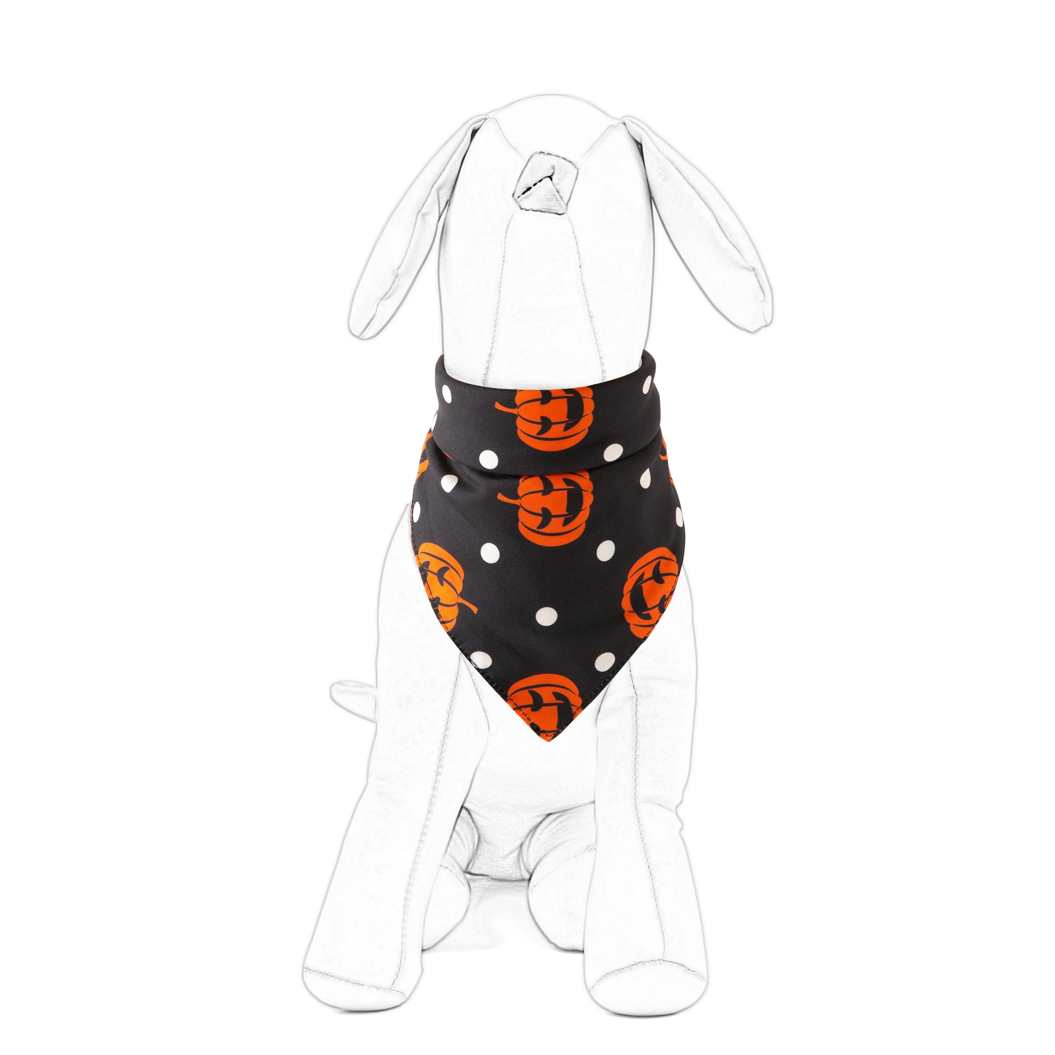 Halloween pet saliva towel with ghost print on cotton fabric, 48x48x70cm, for cats and dogs