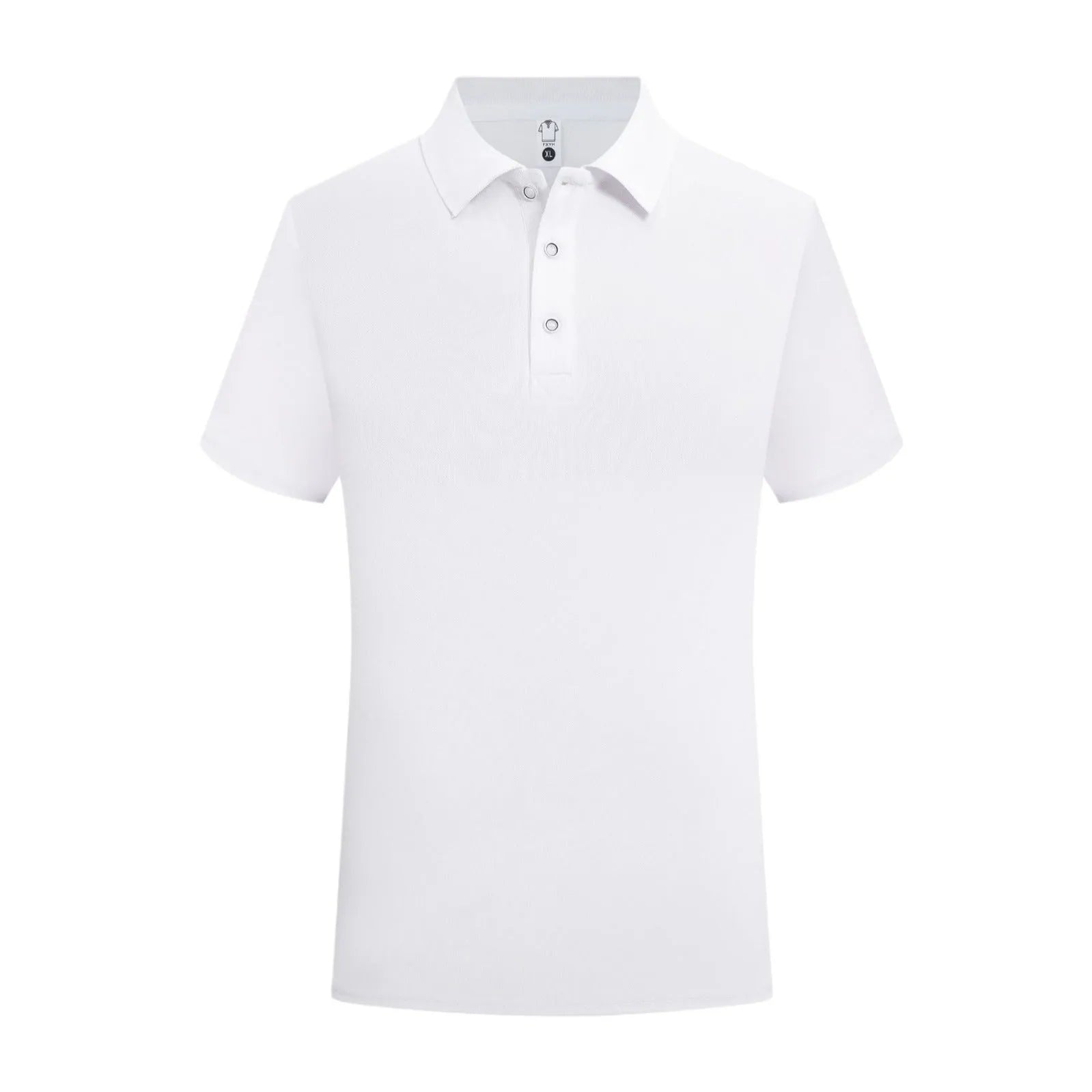 Straight-fit cotton short sleeve pullover shirt for workwear advertising on a mannequin.