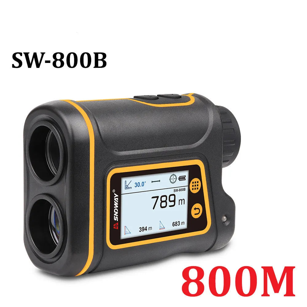 SW series handheld golf rangefinder showing compact black design with measurement display
