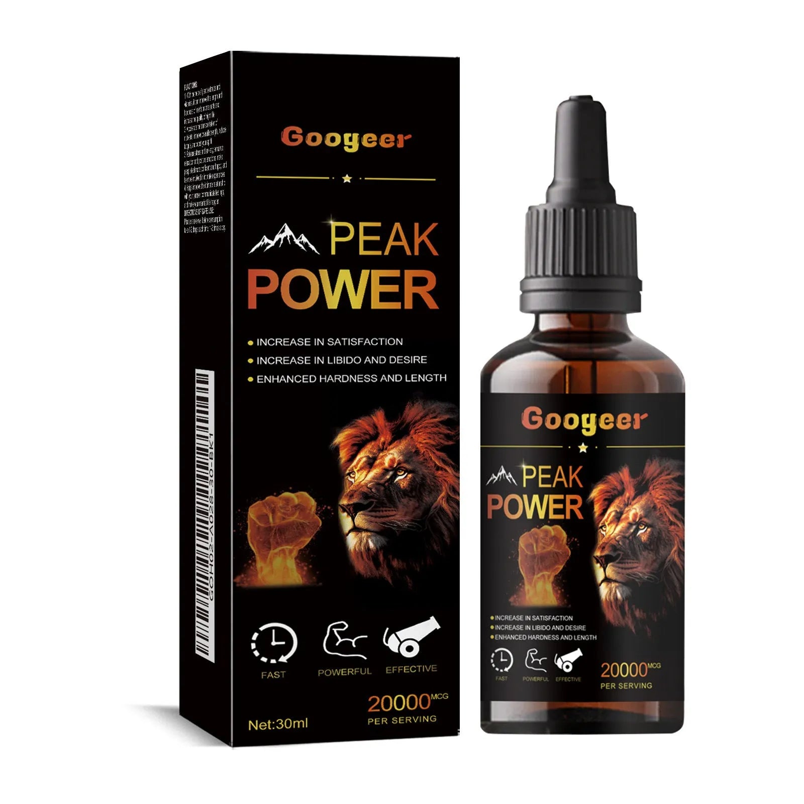 Googeer Peak Power Liquid Energy Supplement 30ml bottle for adult health energy support
