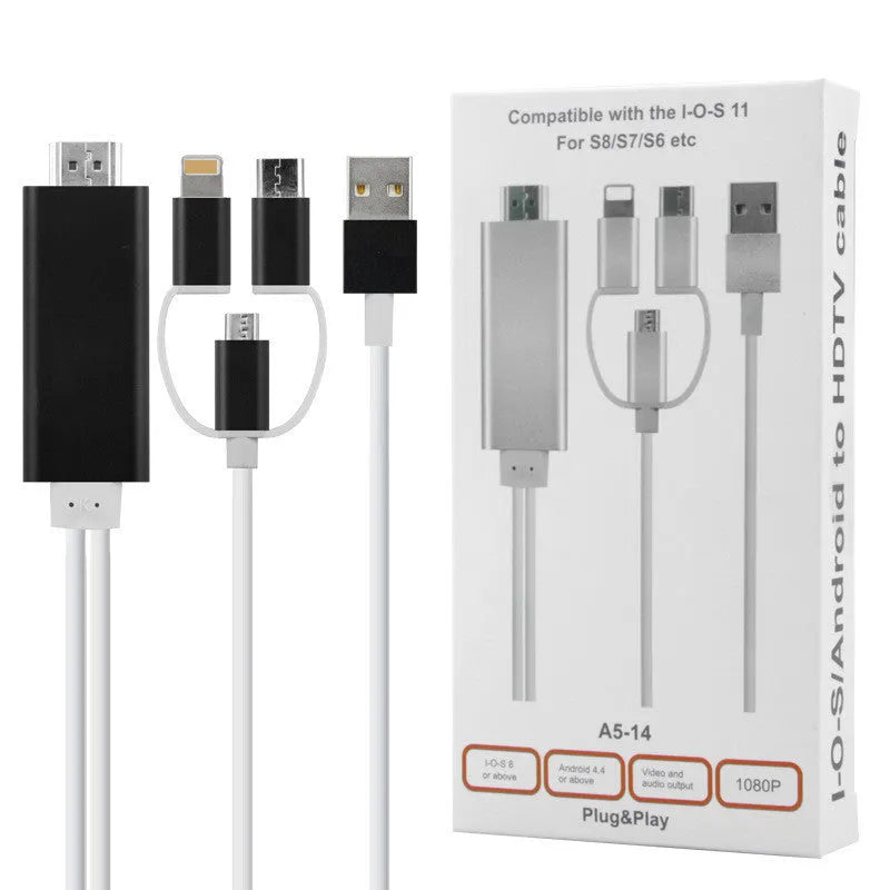 HDMI cable converter adapter model 9519 in black with 2m copper core wire