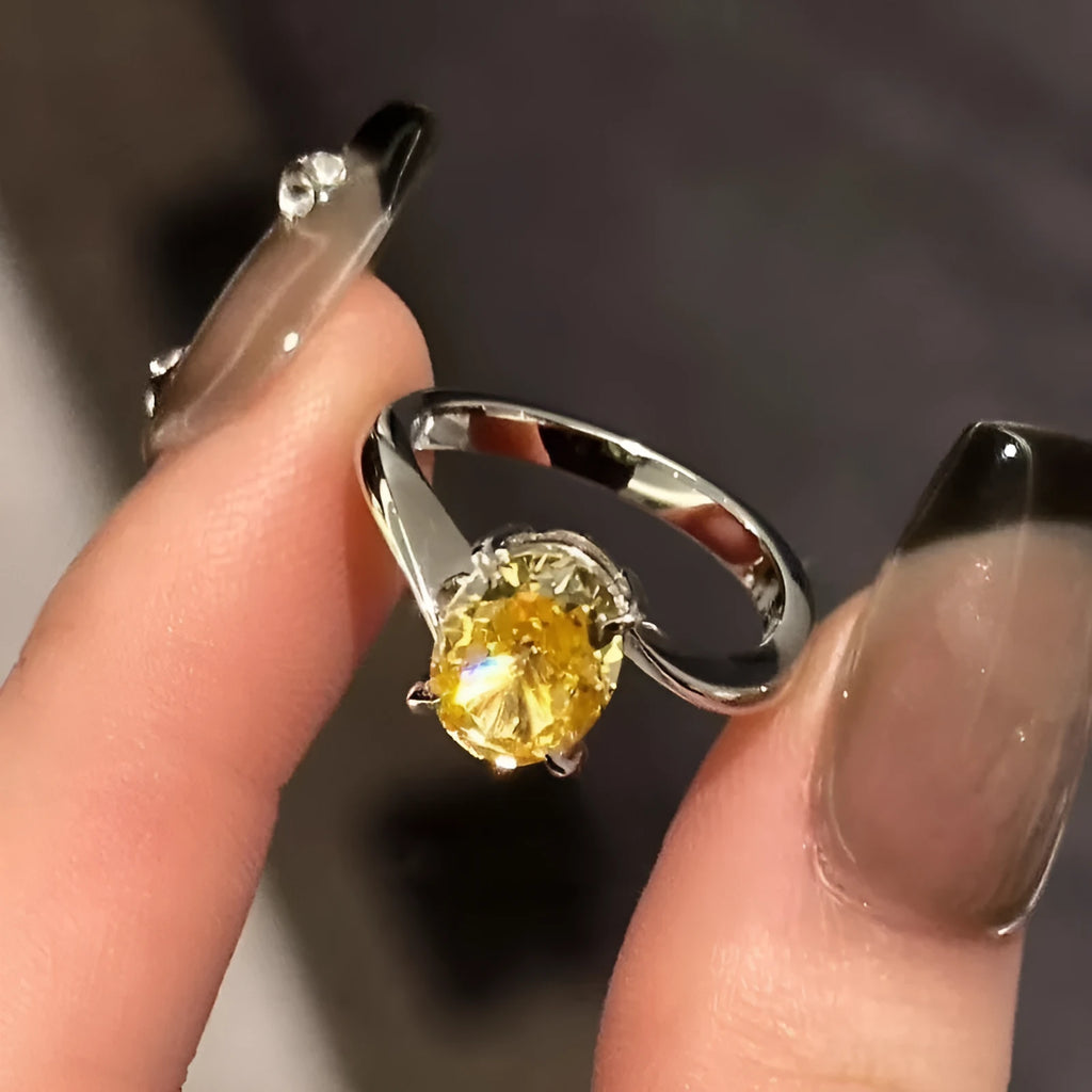Women's yellow rock sugar ring on copper base with Seiko finish, size No. 5-8