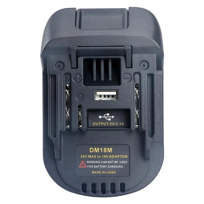 Black Milwaukee to Makita battery adapter for DM18M and H99F models