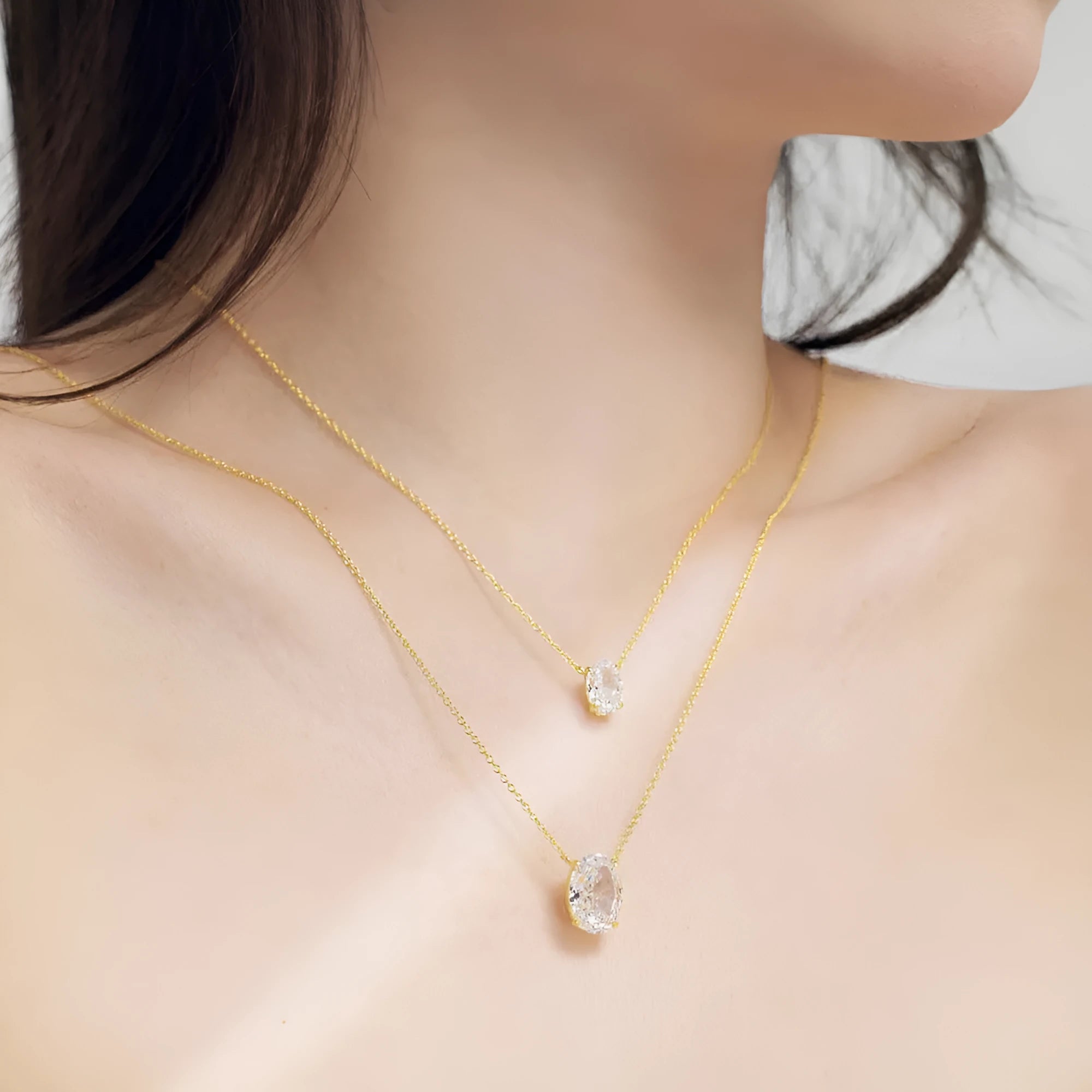 S925 sterling silver geometric ice flower pendant necklace in platinum or gold electroplated finish